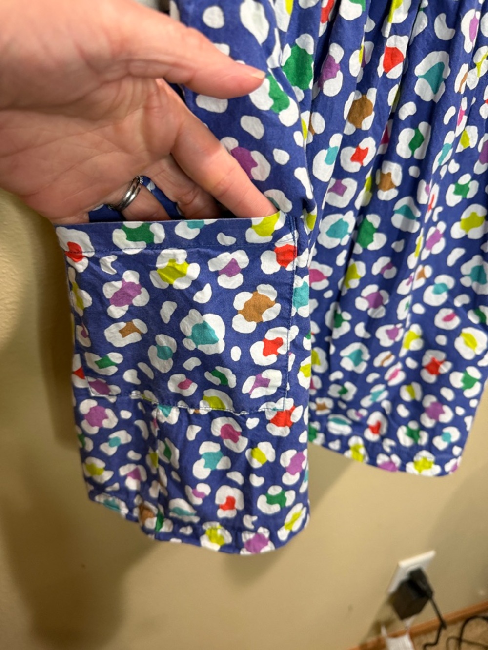 Mini Boden 7-8 Striped Blue Floral Skirt Dress - Picture 5 of 7